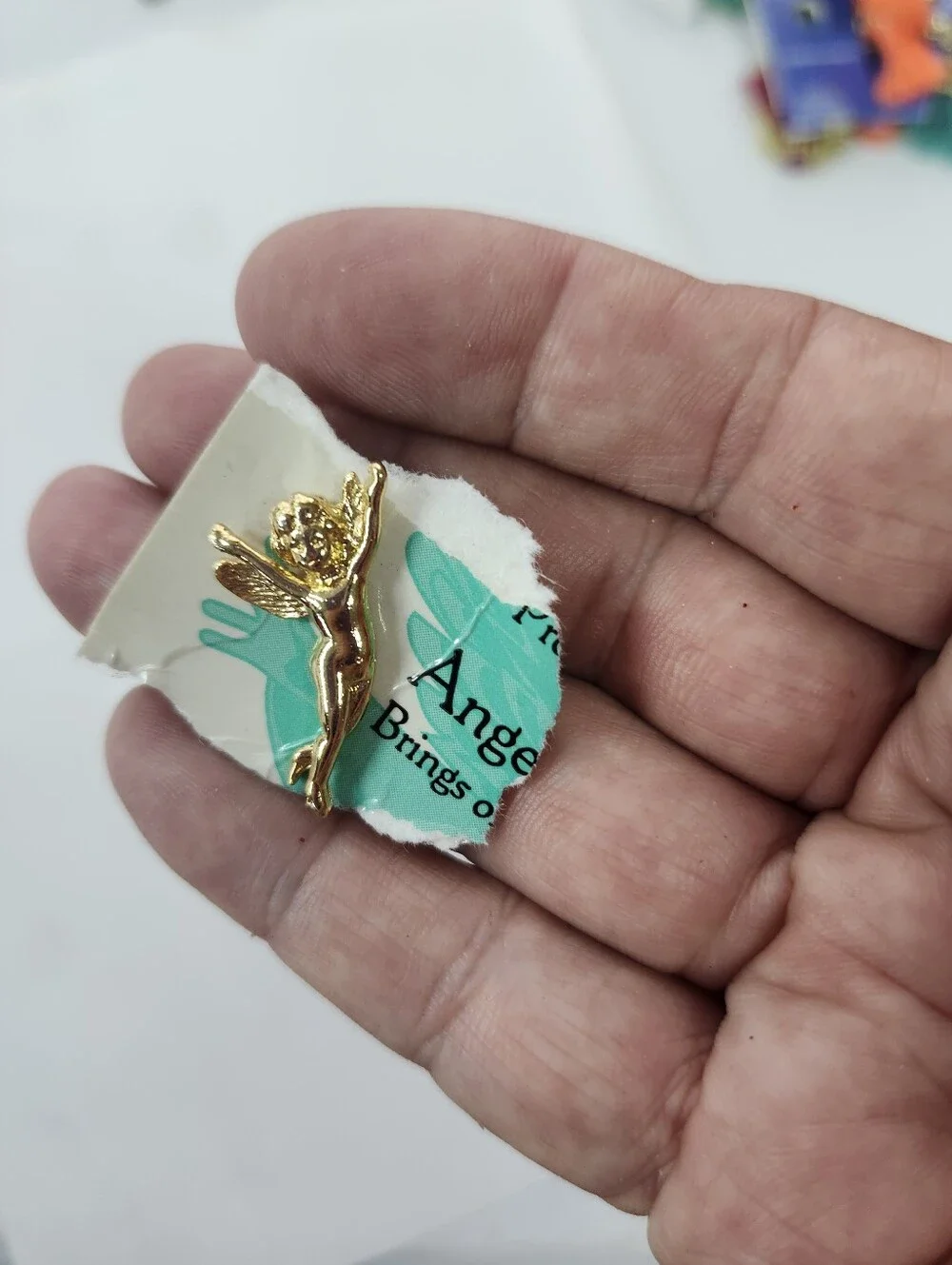good luck gaurdian angel lapel pin